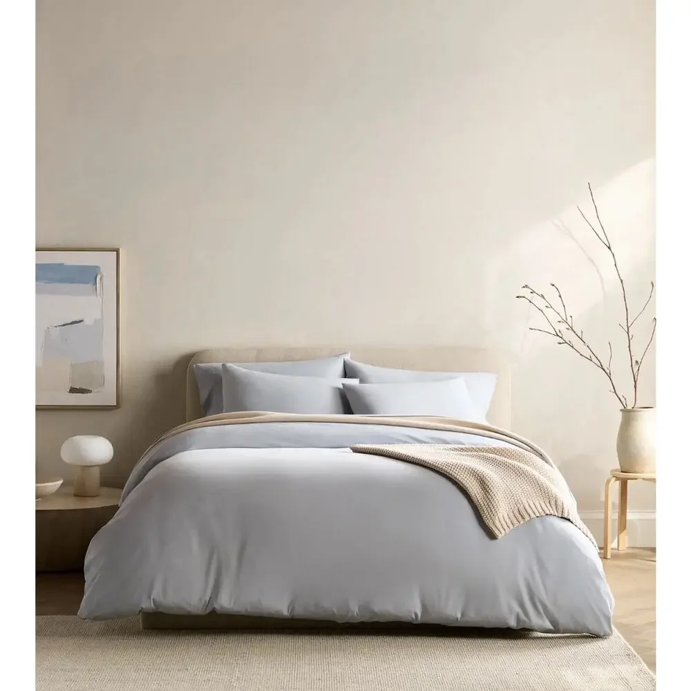NEW Quince Organic Jersey Duvet Cover Cover FULL/QUEEN Light Blue $94